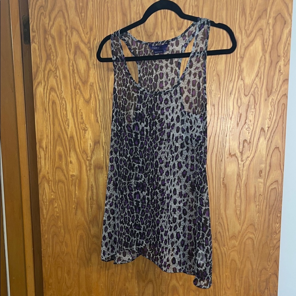 Miley Cyrus MAX AZRIA Leopard Print Sleeveless Top SIZE XL